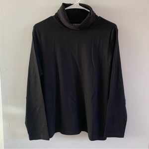 100% Cotton Classic Turtleneck Shirt Black Long Sleeve St Johns Bay Size XL P